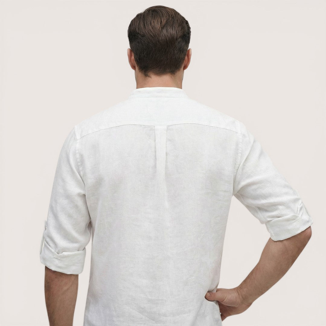 Luca | Men’s Linen Henley Shirt with Button Neck