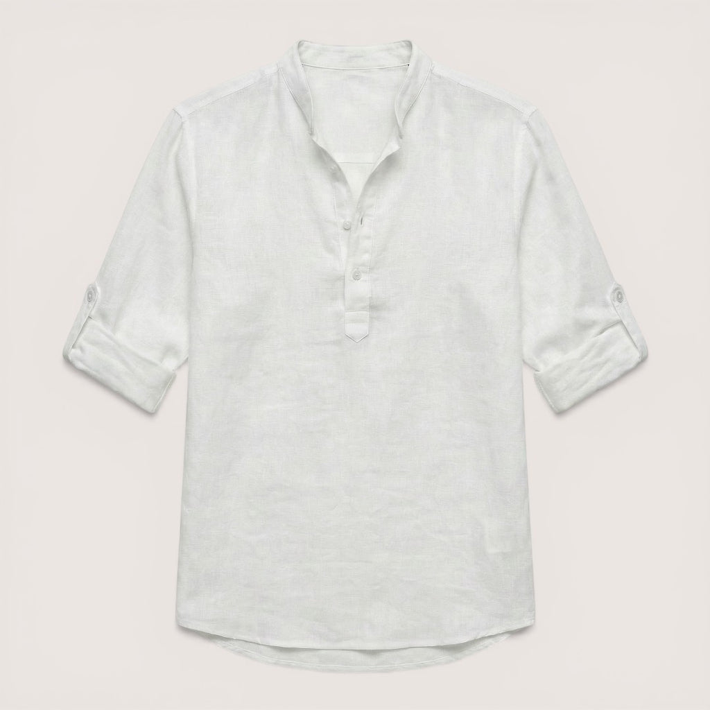 Luca | Men’s Linen Henley Shirt with Button Neck