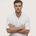 Luca | Men’s Linen Henley Shirt with Button Neck
