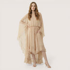 Aurelia | Women’s Chiffon Maxi Dress with Layered Cape Sleeves