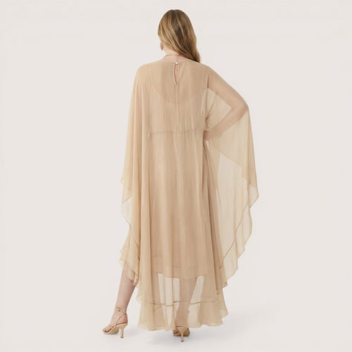Aurelia | Women’s Chiffon Maxi Dress with Layered Cape Sleeves