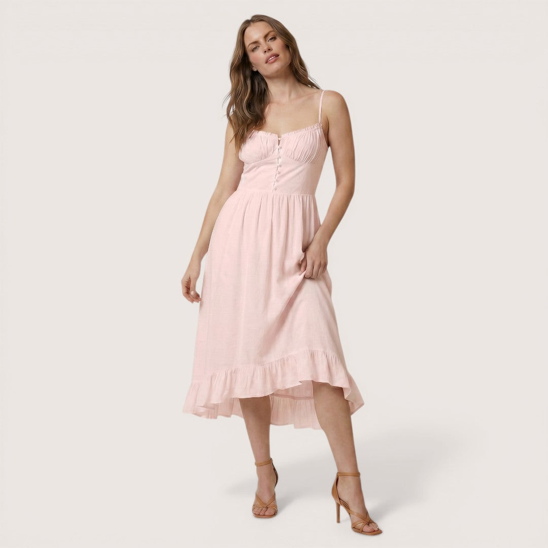Liana | Women’s Cami Midi Dress with Ruffle Hem