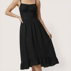 Liana | Women’s Cami Midi Dress with Ruffle Hem