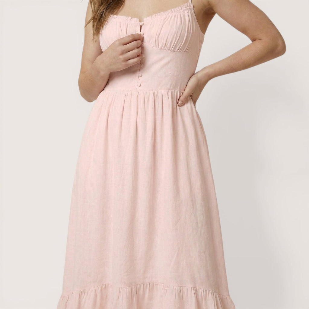 Liana | Women’s Cami Midi Dress with Ruffle Hem