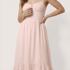 Liana | Women’s Cami Midi Dress with Ruffle Hem