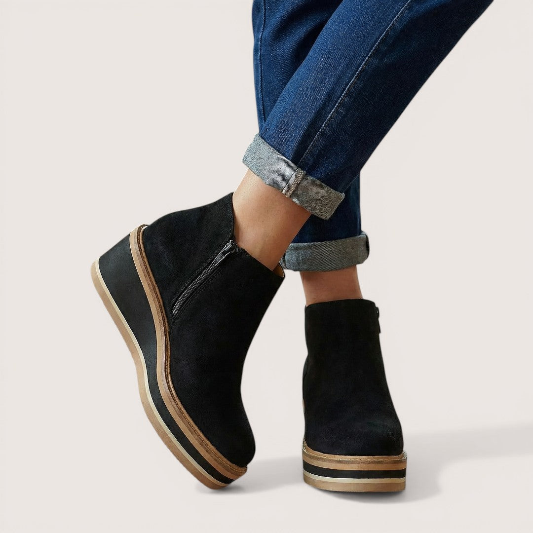 Aria | Women’s Platform Ankle Boots with Side Zipper
