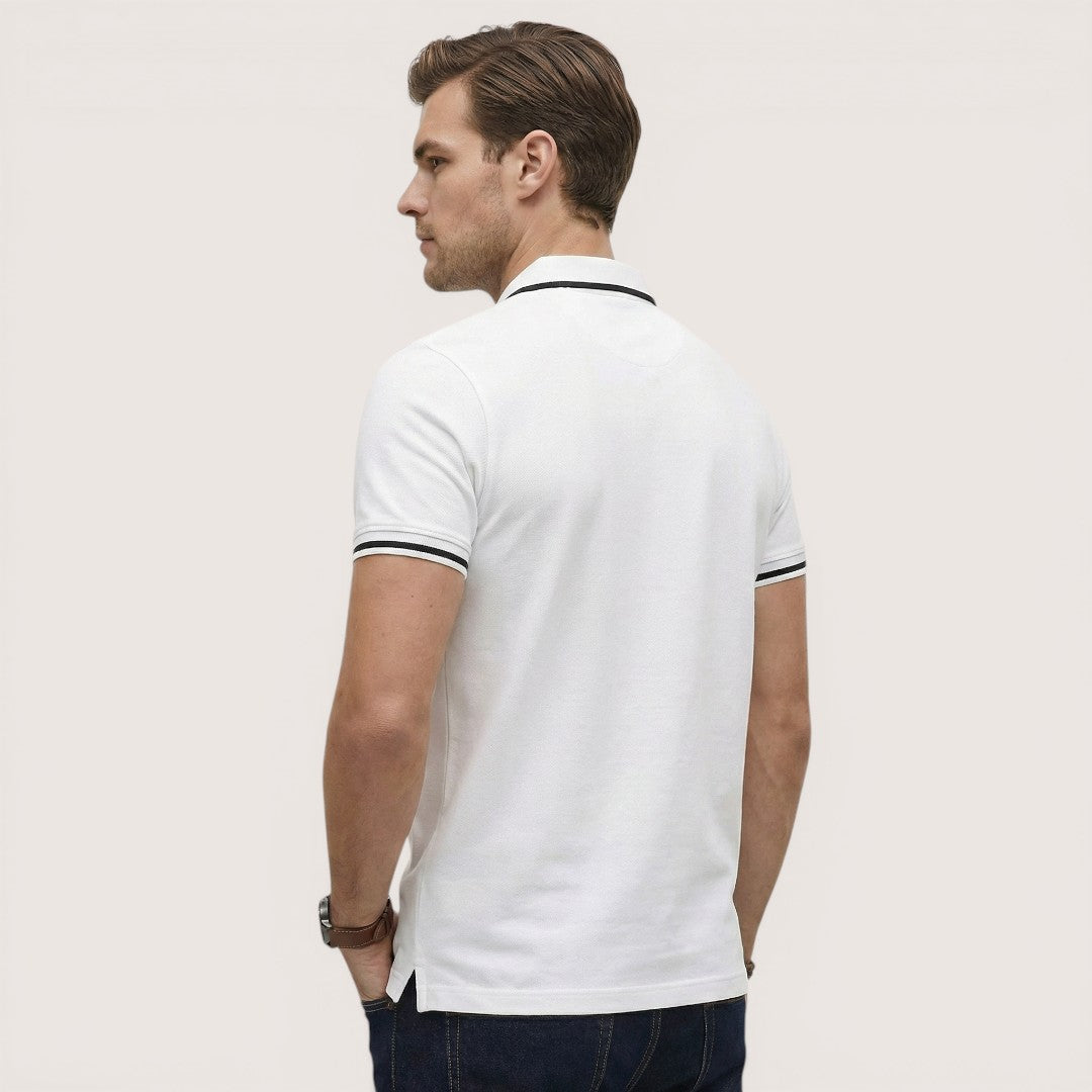 Enzo | Men’s Short Sleeve Polo Shirt with Zip Collar