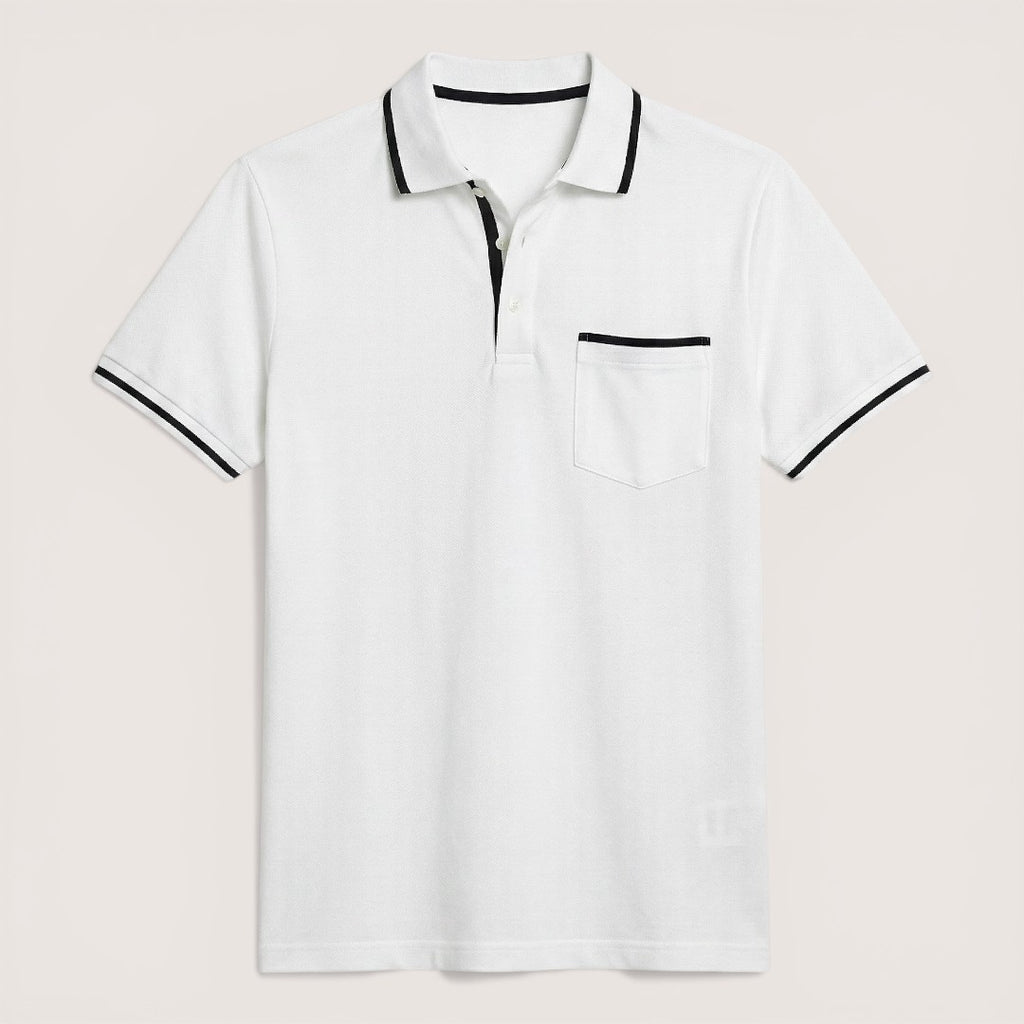 Enzo | Men’s Short Sleeve Polo Shirt with Zip Collar