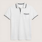 Enzo | Men’s Short Sleeve Polo Shirt with Zip Collar