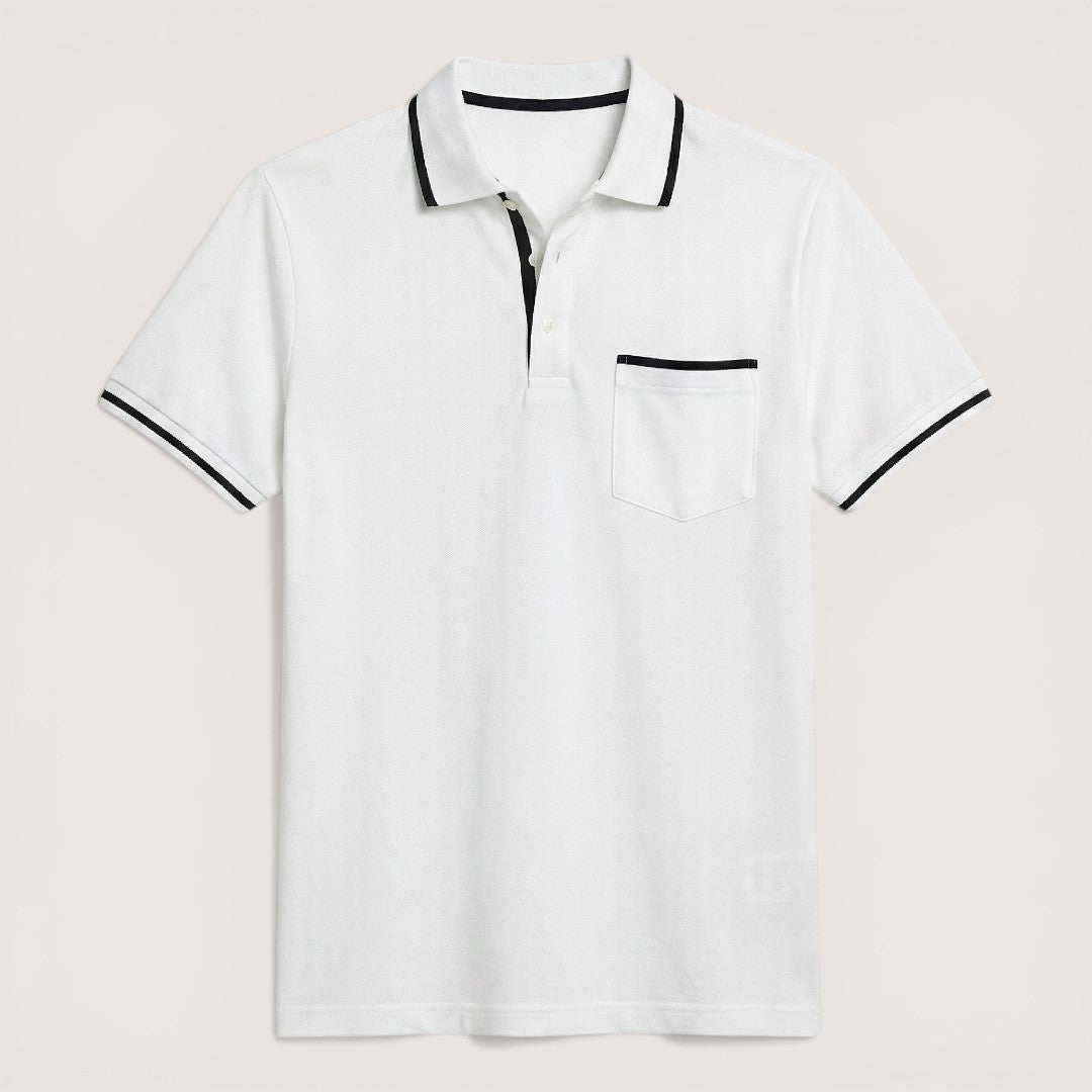 Enzo | Men’s Short Sleeve Polo Shirt with Zip Collar