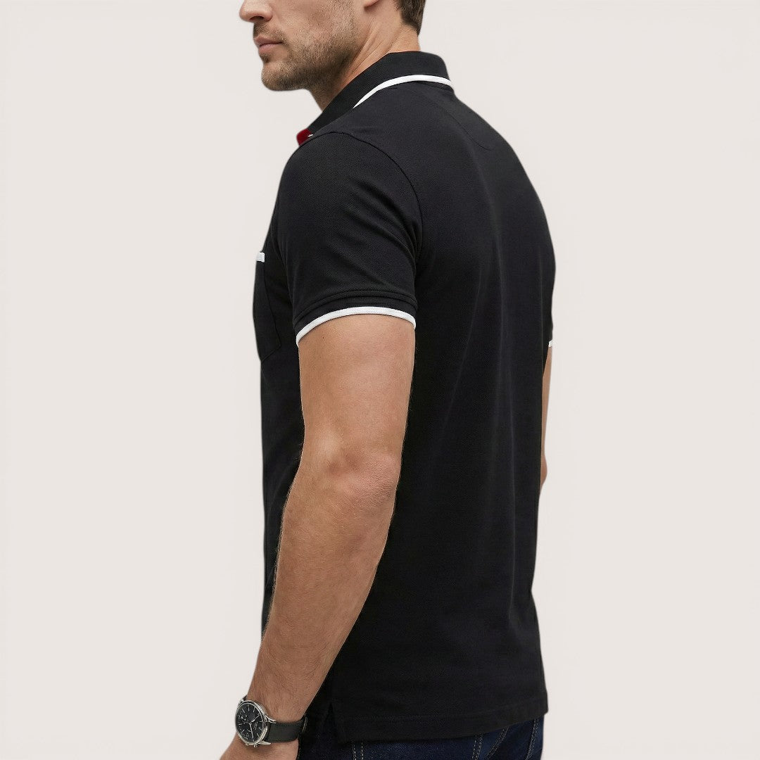 Enzo | Men’s Short Sleeve Polo Shirt with Zip Collar