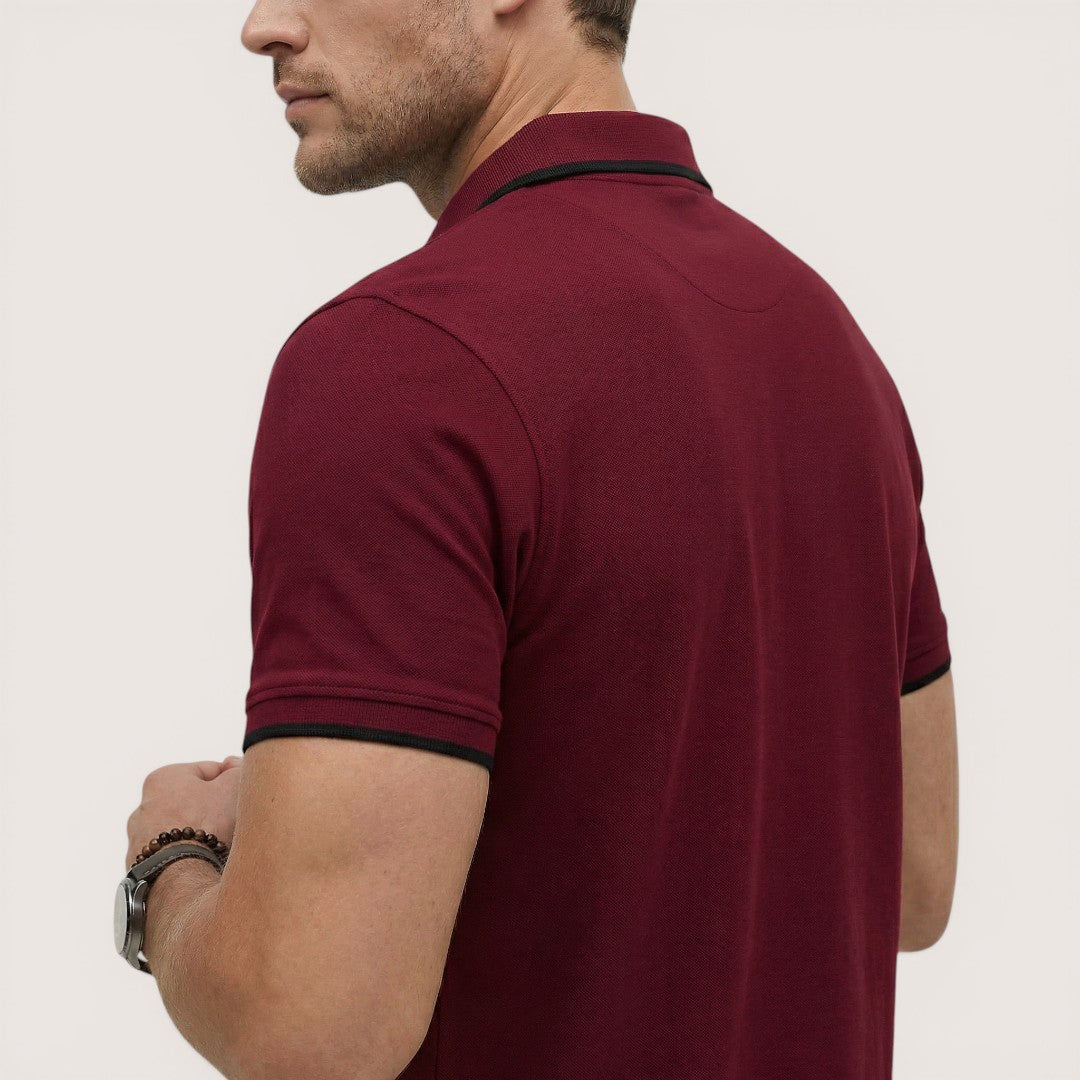 Enzo | Men’s Short Sleeve Polo Shirt with Zip Collar