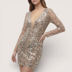 Arlette | Women’s Sequin Mini Dress with Long Sleeves