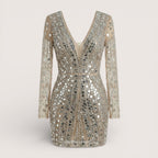 Arlette | Women’s Sequin Mini Dress with Long Sleeves