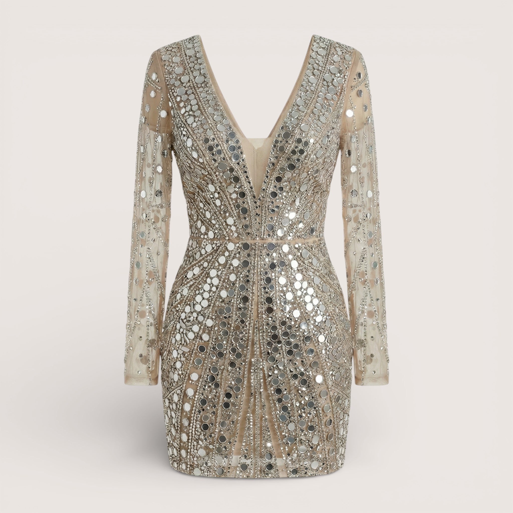 Arlette | Women’s Sequin Mini Dress with Long Sleeves