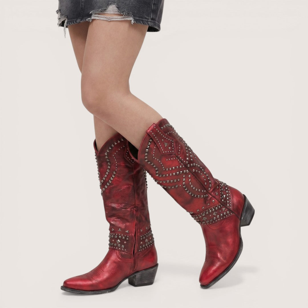 Dakota | Women’s Western Knee-High Boots with Stud Detail