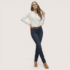 Elira | Women’s Long Sleeve Henley Top with Lace Detail