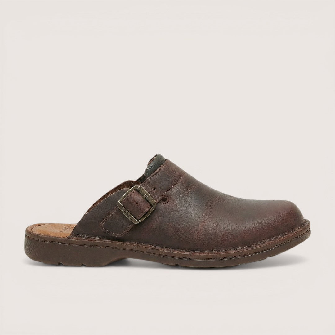 Rowan | Men’s Leather Slip-On Clogs with Closed Toe