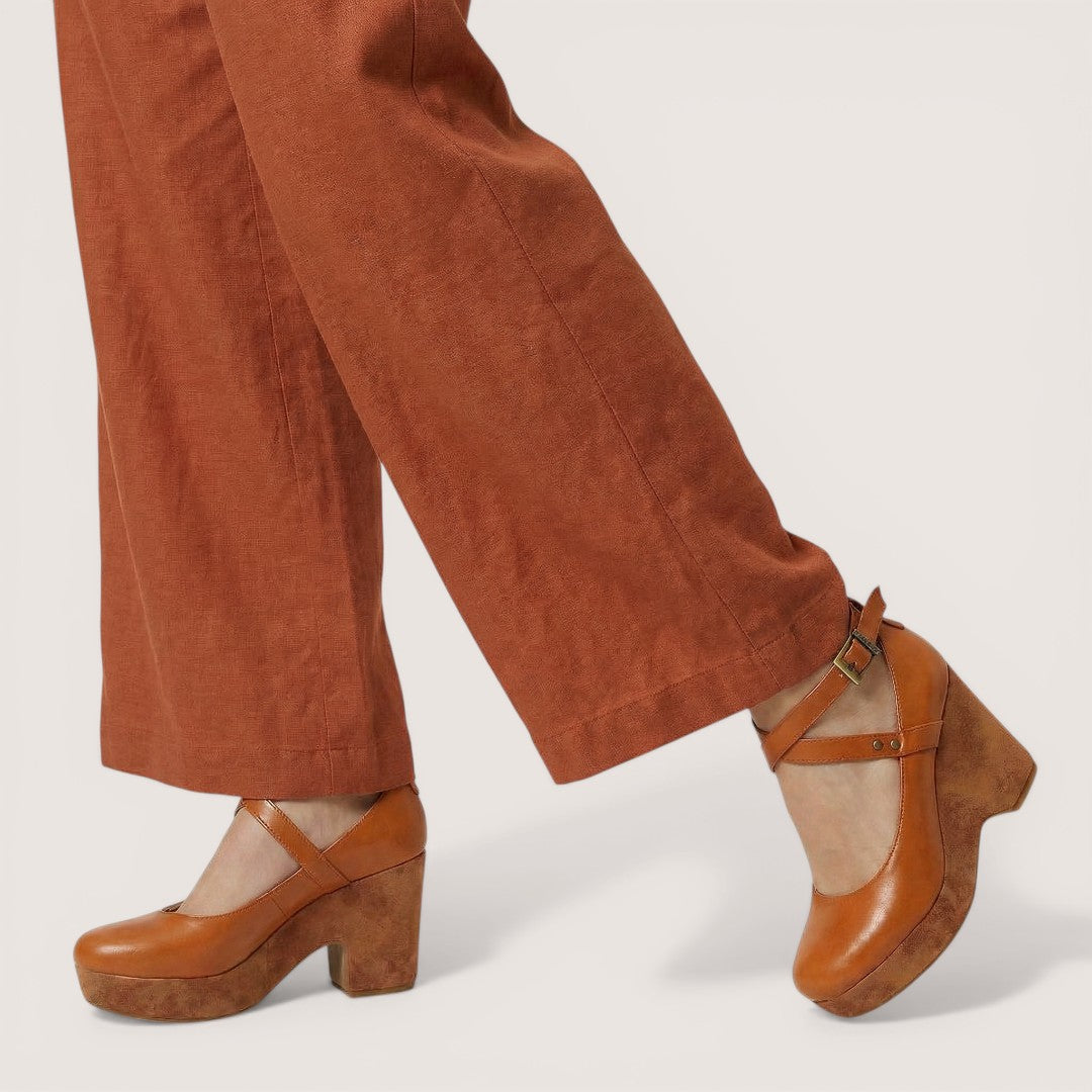 Elara | Women’s Platform Mary Jane Heels with Strap