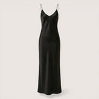 Selene | Women’s Backless Satin Maxi Dress with Spaghetti Straps