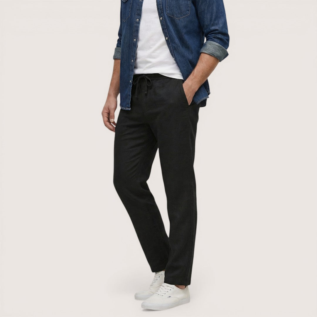 Luca | Men’s Linen Drawstring Trousers with Relaxed Fit