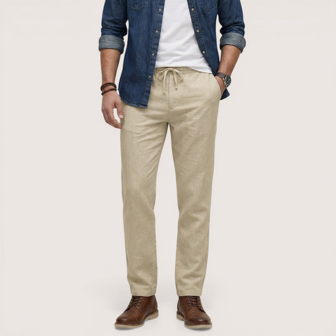 Luca | Men’s Linen Drawstring Trousers with Relaxed Fit