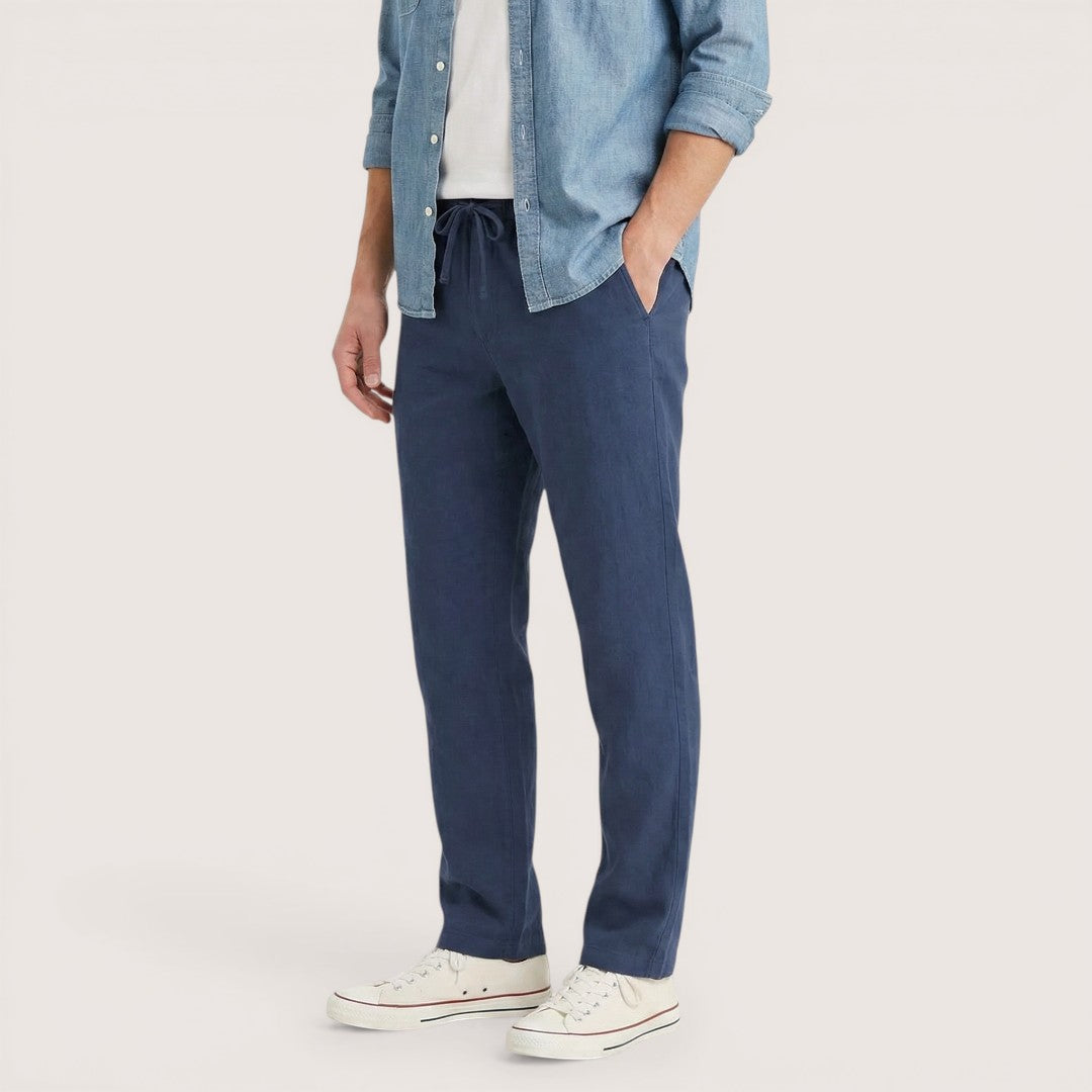 Luca | Men’s Linen Drawstring Trousers with Relaxed Fit