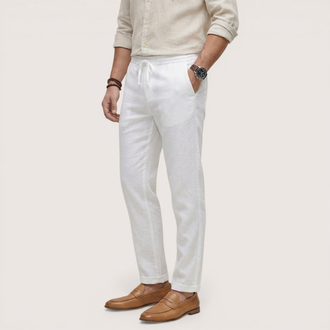 Luca | Men’s Linen Drawstring Trousers with Relaxed Fit