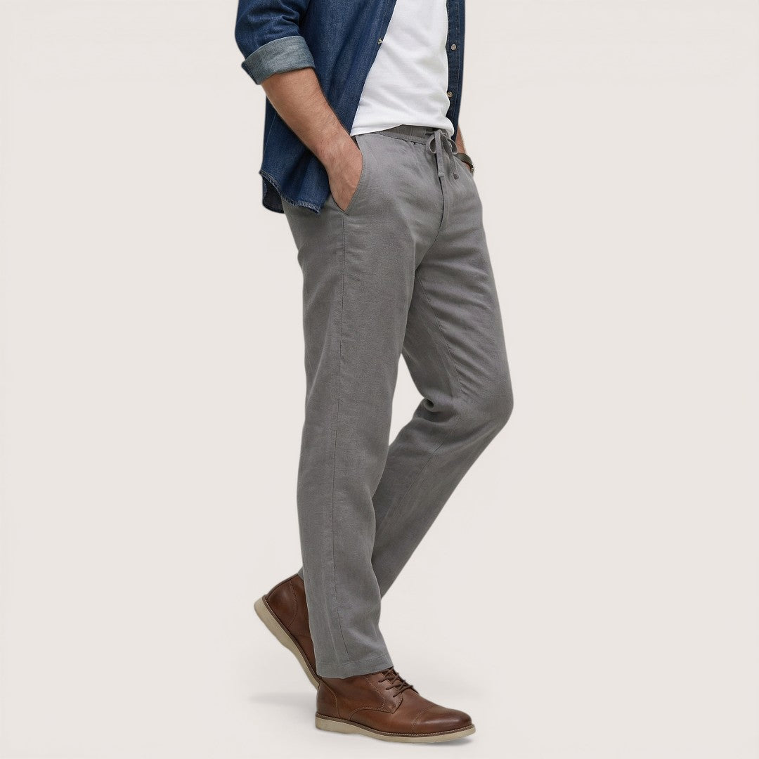 Luca | Men’s Linen Drawstring Trousers with Relaxed Fit