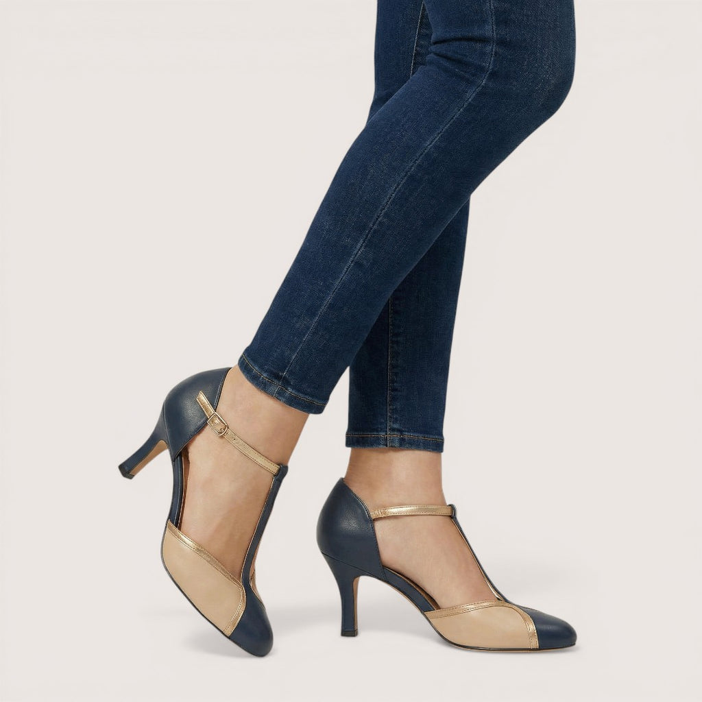 Celia | Women’s T-Strap Heels with Pointed Toe
