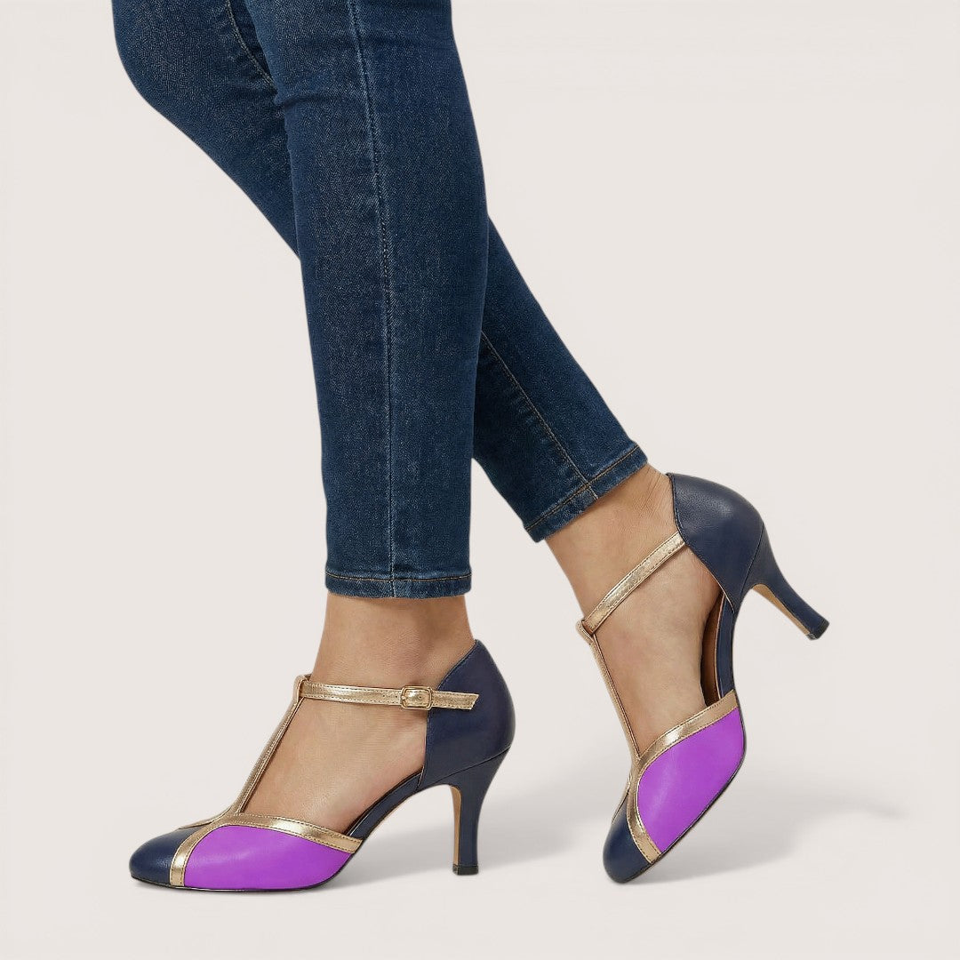 Celia | Women’s T-Strap Heels with Pointed Toe