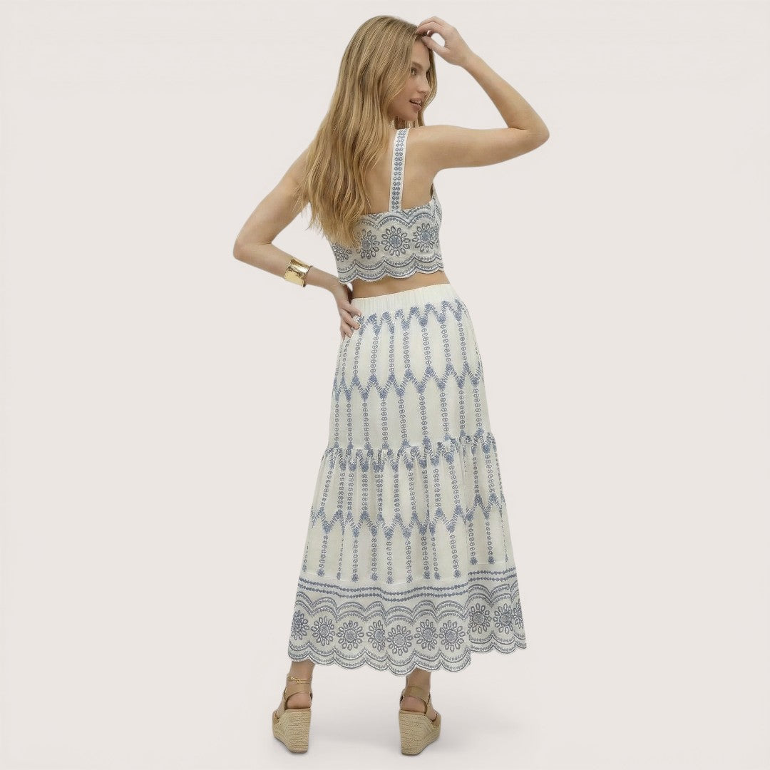 Liora | Women’s Two-Piece Cami Top and Printed Maxi Skirt Set