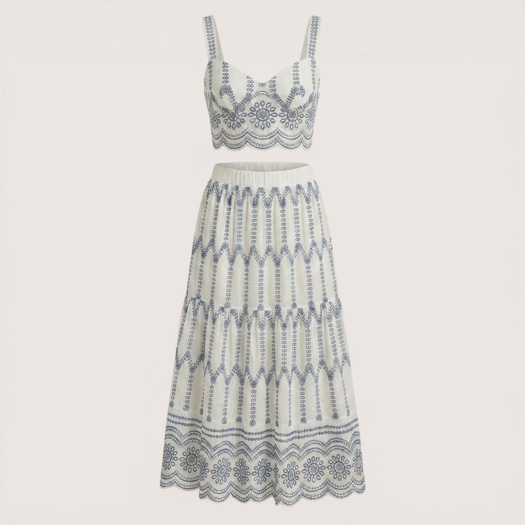 Liora | Women’s Two-Piece Cami Top and Printed Maxi Skirt Set
