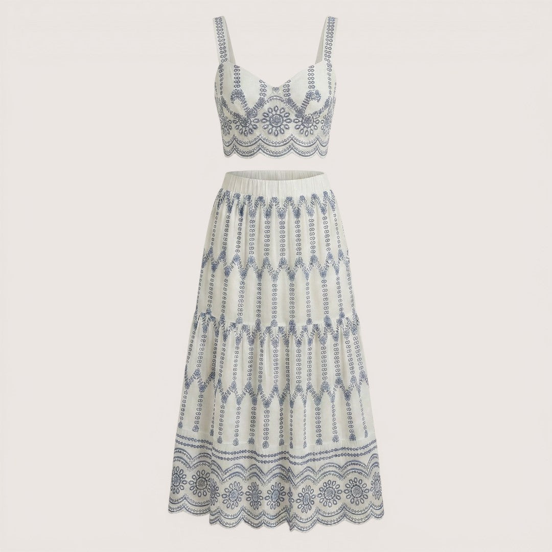 Liora | Women’s Two-Piece Cami Top and Printed Maxi Skirt Set