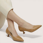 Elara | Women’s Pointed Toe Low Heels with Slip-On Design