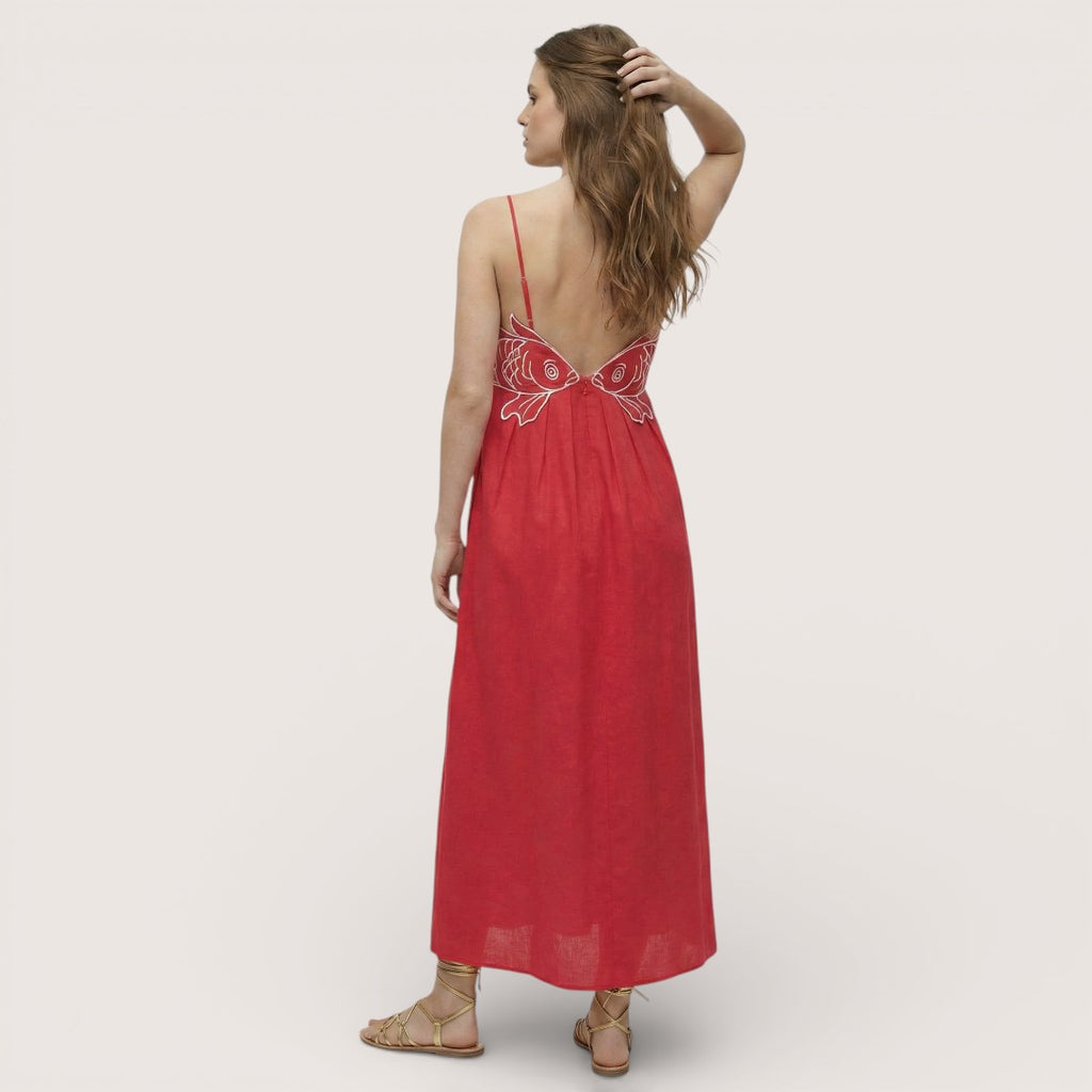 Nerea | Women’s Printed Cami Maxi Dress with Graphic Detail
