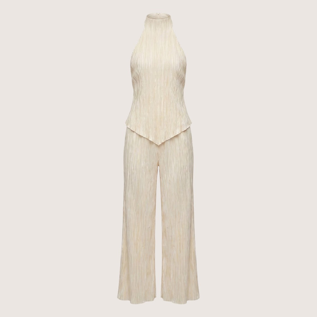 Sienna | Women’s Halter Top and Pleated Wide Leg Pants Set