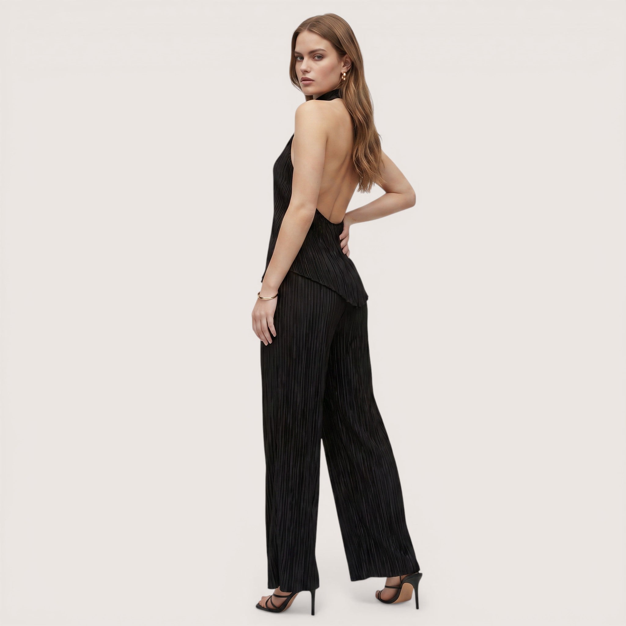 Sienna | Women’s Halter Top and Pleated Wide Leg Pants Set