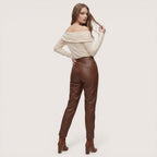 Elowen | Women’s Off-Shoulder Wrap Knit Top with Long Sleeves