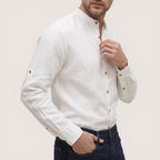 Armin | Men’s Mandarin Collar Button-Up Shirt with Long Sleeves