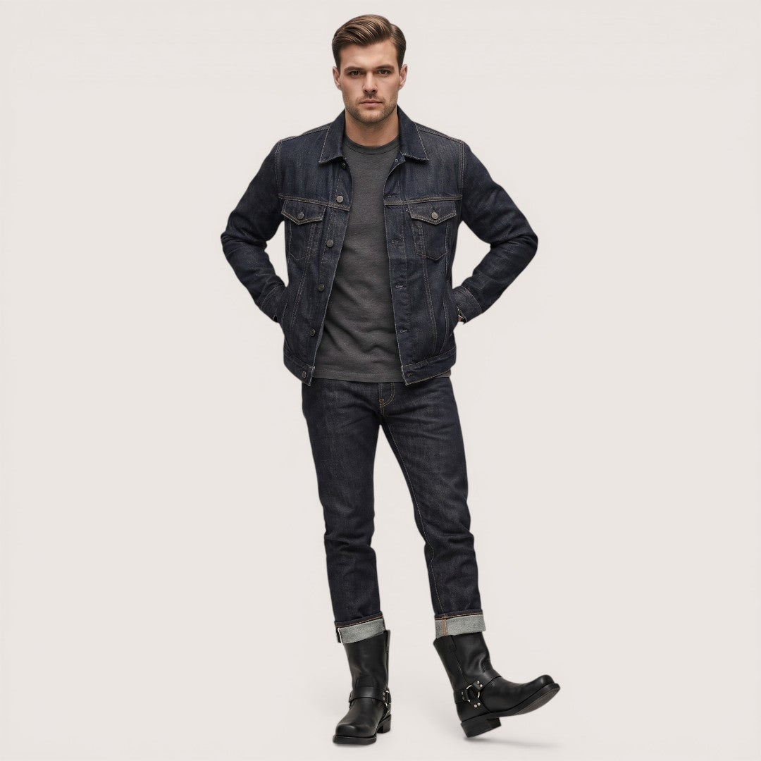 Rocco | Men’s Biker Boots with Harness Strap Detail