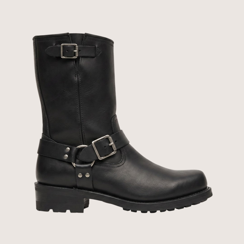 Rocco | Men’s Biker Boots with Harness Strap Detail