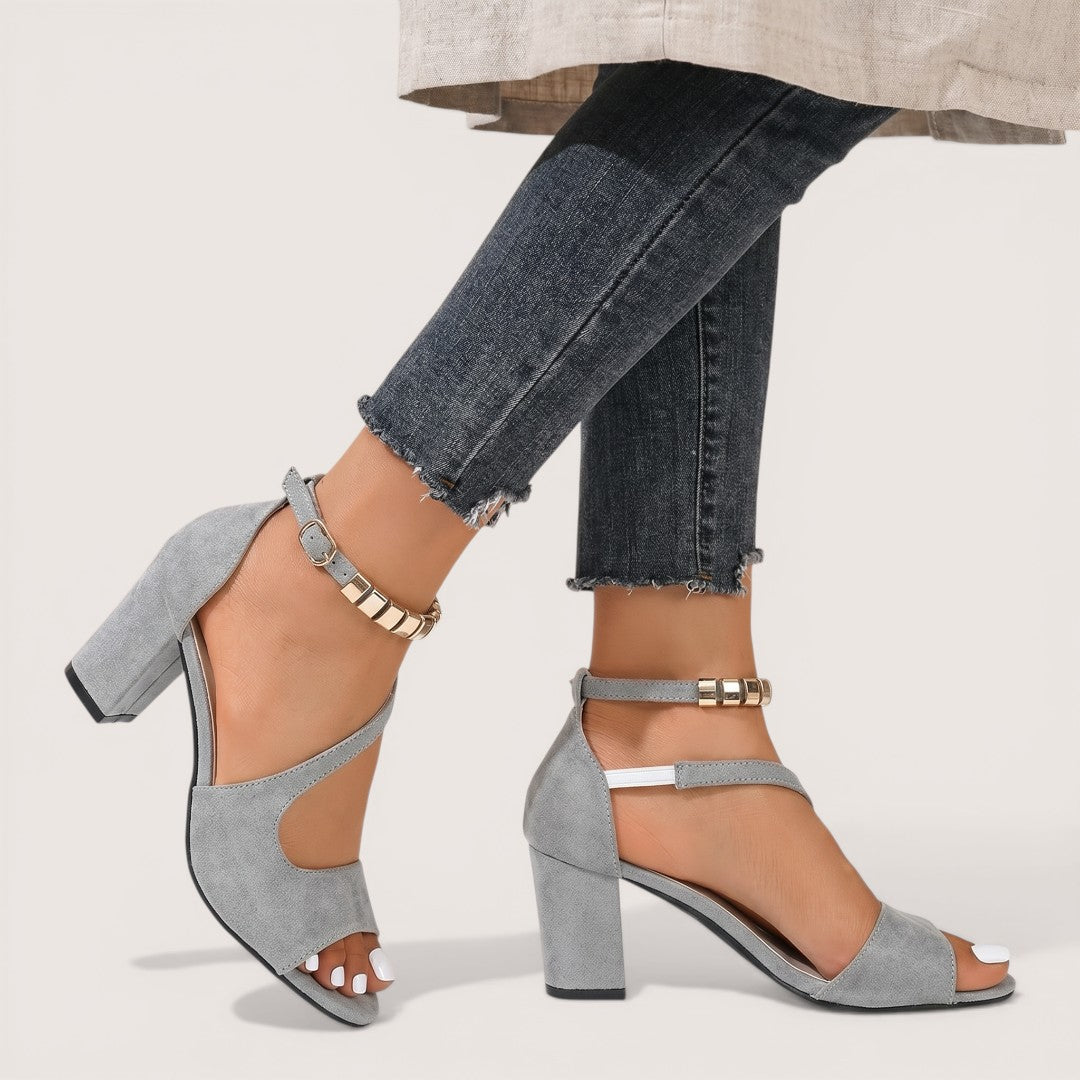 Elina | Women’s Block Heel Sandals with Ankle Strap