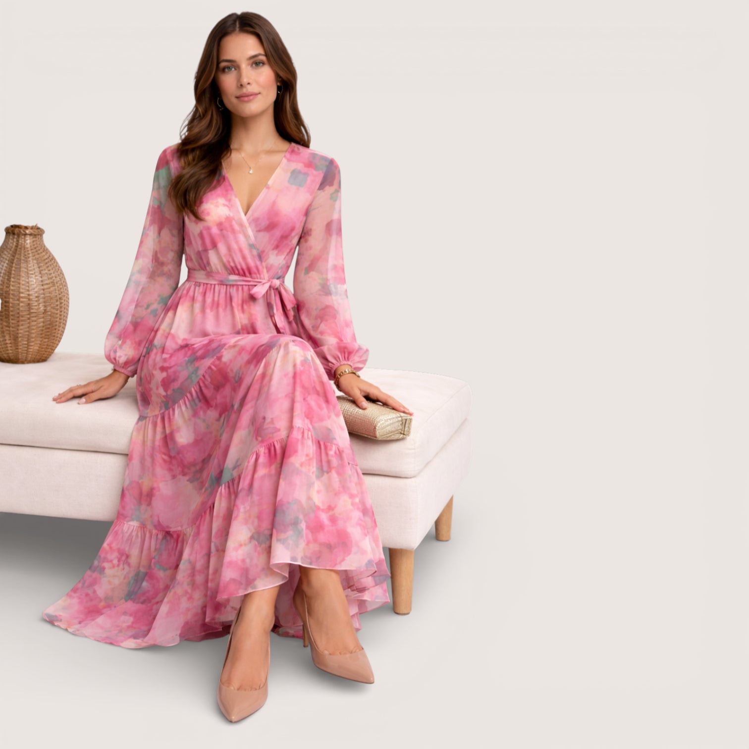 floral wrap maxi dress Alessia