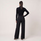 Virelle | Women’s Asymmetrical Wide Leg Trousers with Layered Front