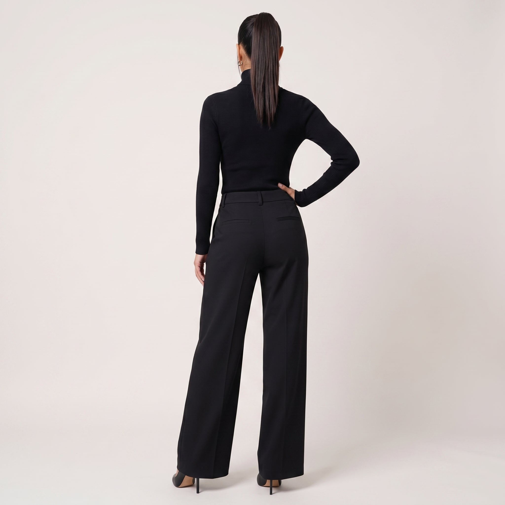 Virelle | Women’s Asymmetrical Wide Leg Trousers with Layered Front