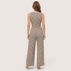Lyra | Women’s Printed Wide Leg Jumpsuit with Tie Waist