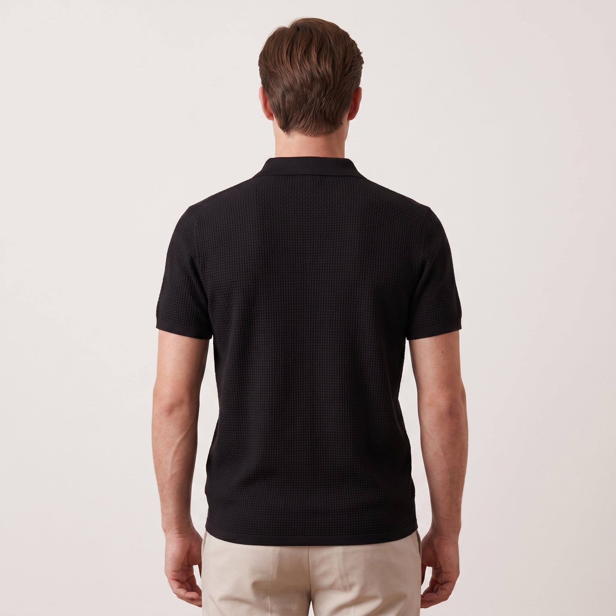 Varek | Men’s Textured Polo Shirt with Modern Fit