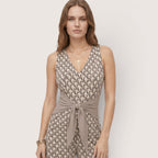 Lyra | Women’s Printed Wide Leg Jumpsuit with Tie Waist