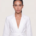 Solene | Women’s Belted Linen-Style Playsuit with Long Sleeves